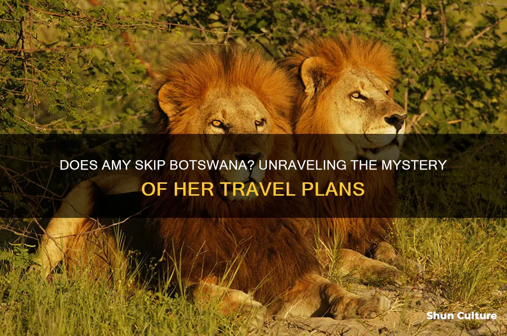 does amy not go to botswana