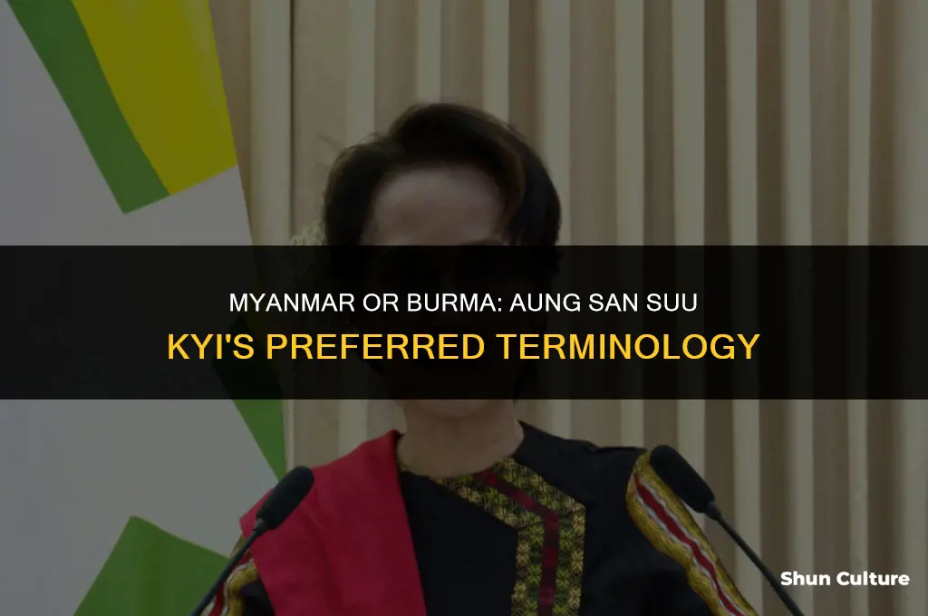 does aung san suu kyi say burma or myanmar