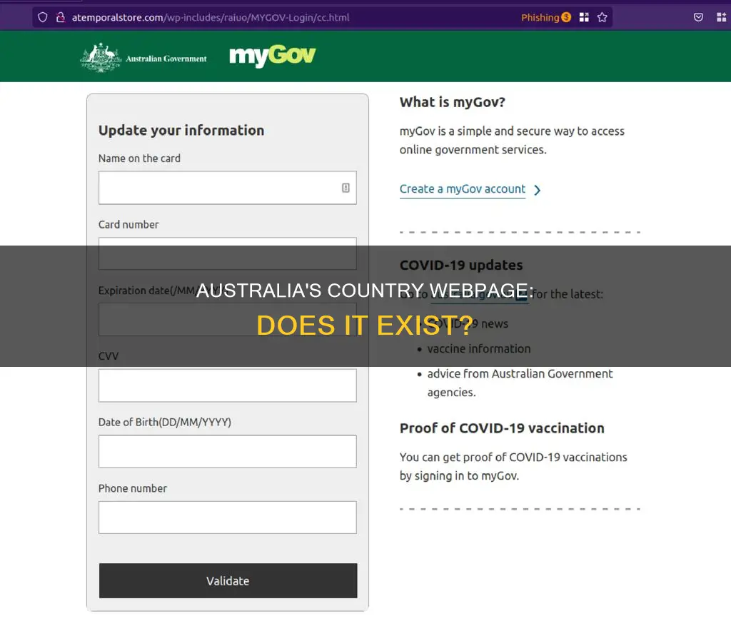does australia have a country webpage