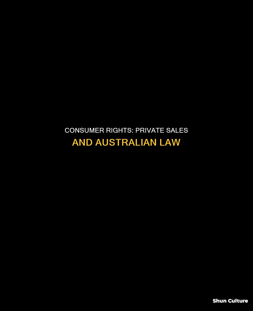 does australian consumer law apply to private sales