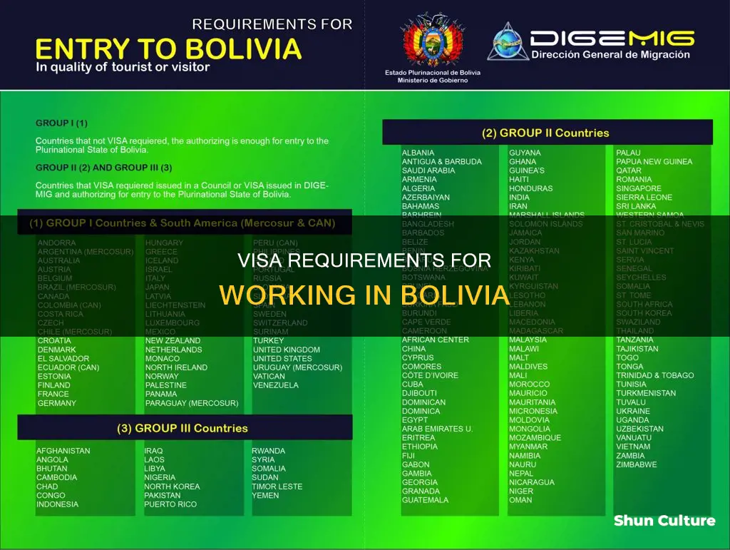 does bolivia require a woek visa