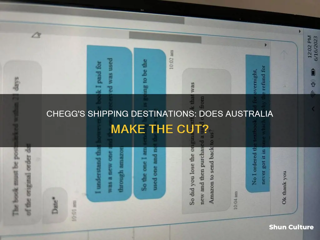 does chegg ship to australia