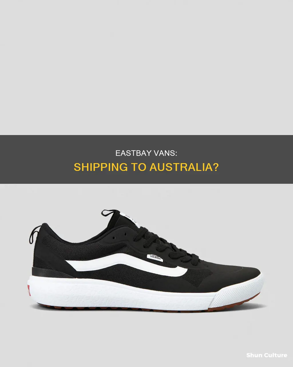 does eastbay ship vans to australia