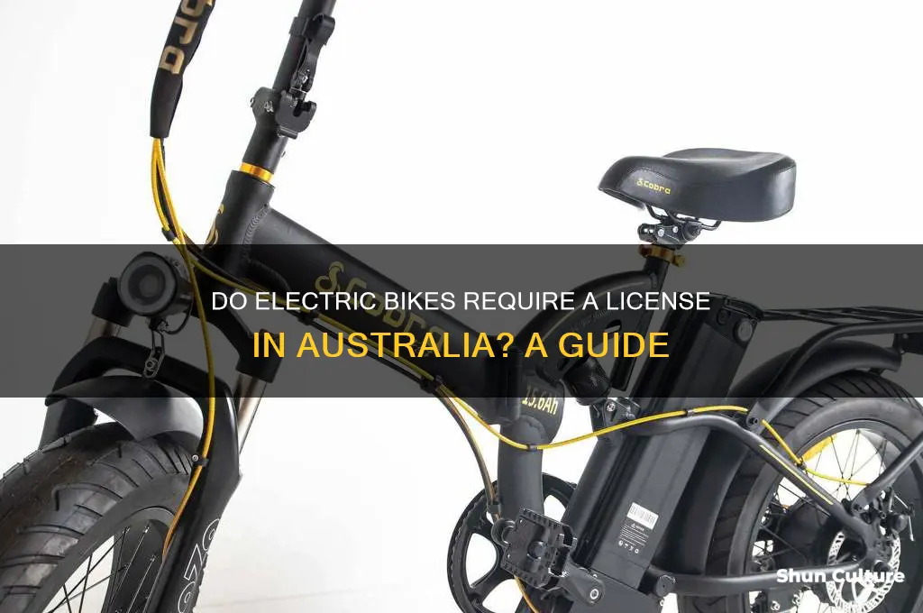 does electric bike need license in australia