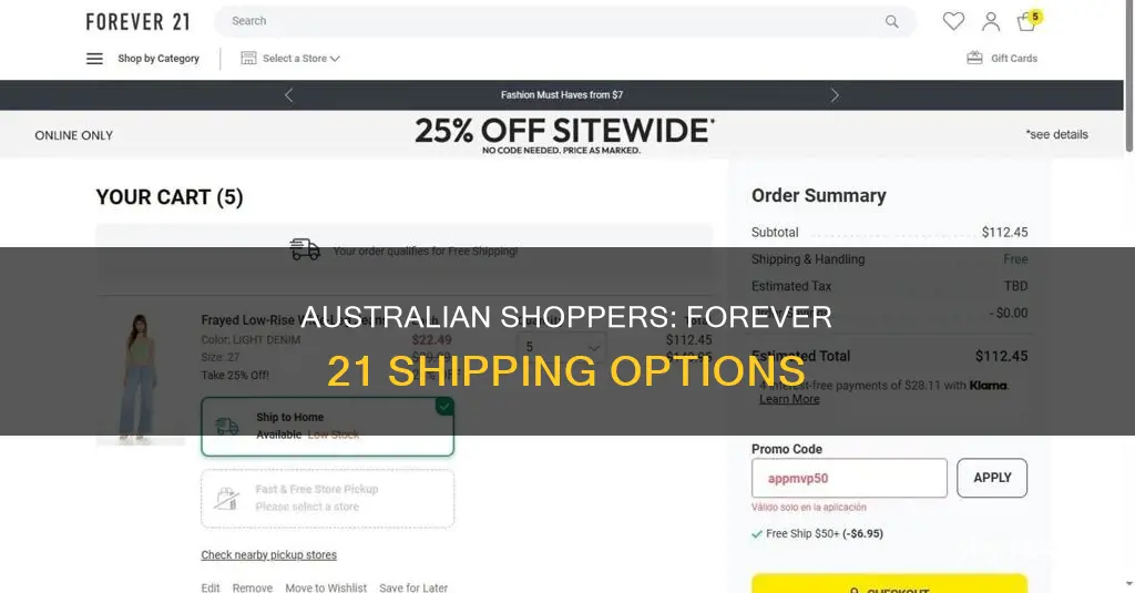 does forever 21 ship to australia