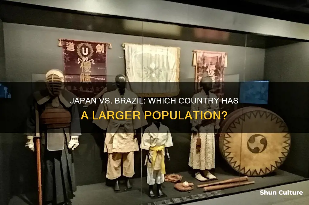 does japan have more people than brazil
