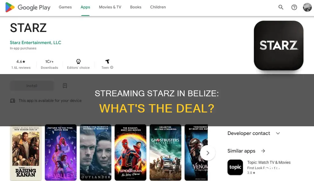 does starz app work in belize