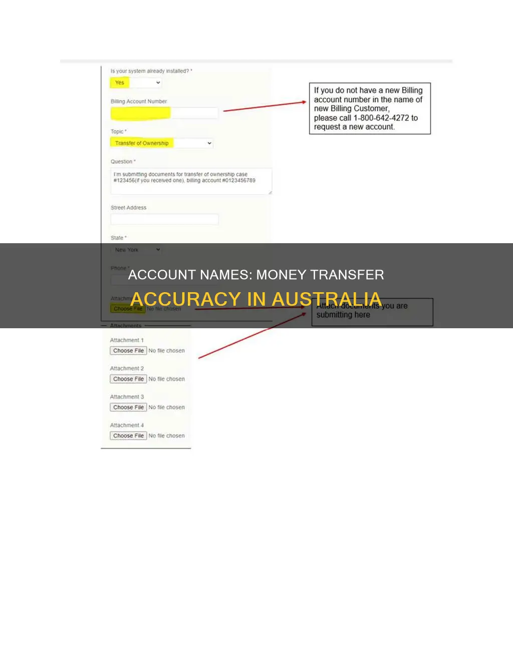 does the account name matter when transferring money australia