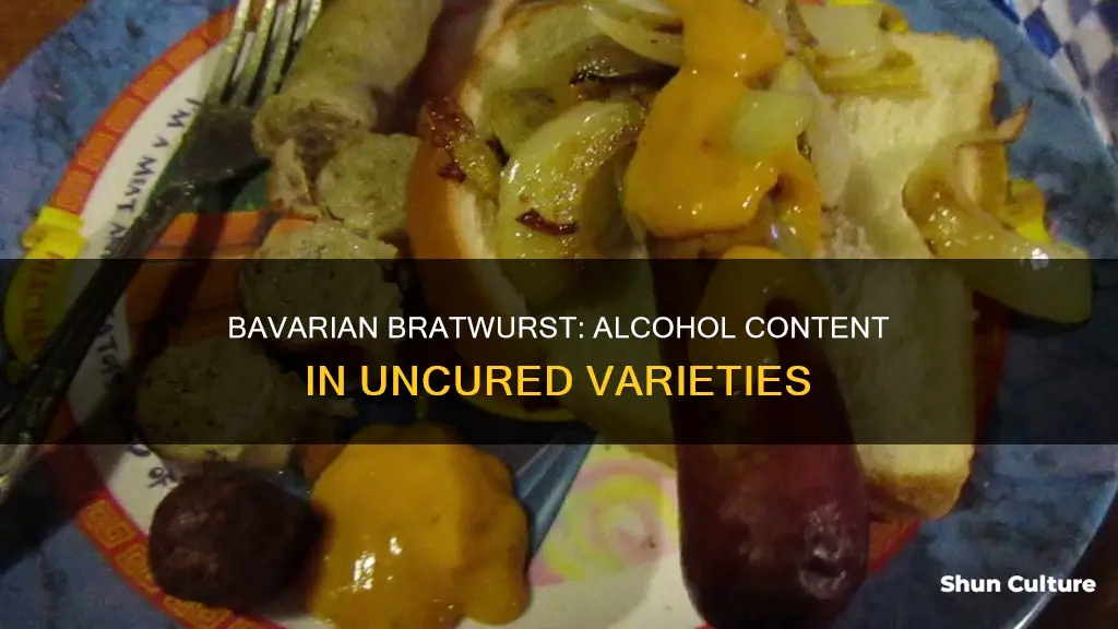 does uncured bavarian bratwurst have alcohol