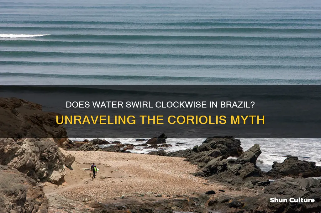 does water swirl clockwise in brazil