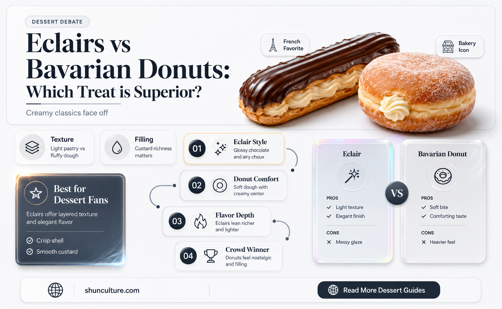 are eclairs better than bavarian donuts