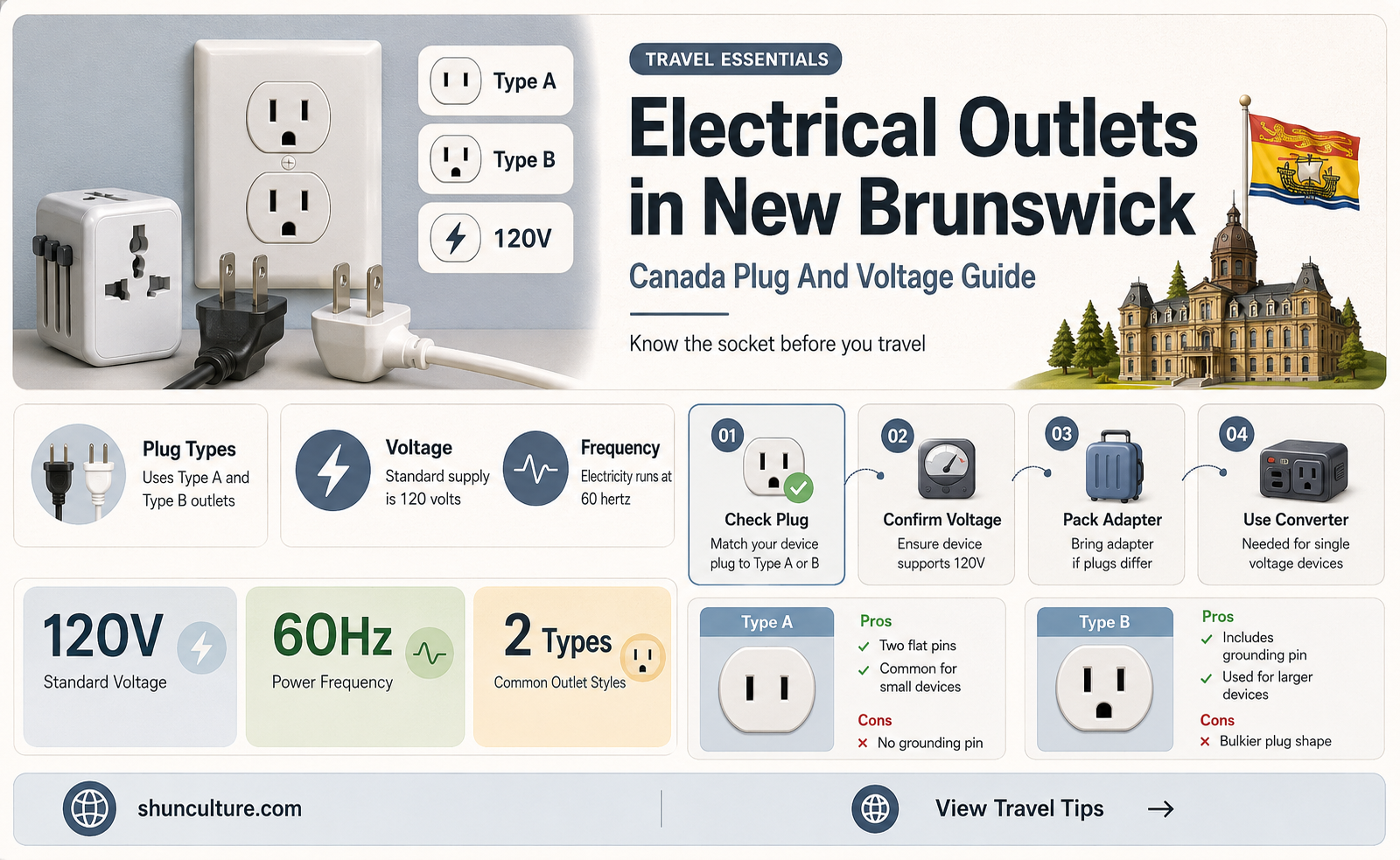 are electrical outlets the same in new brunswick canada