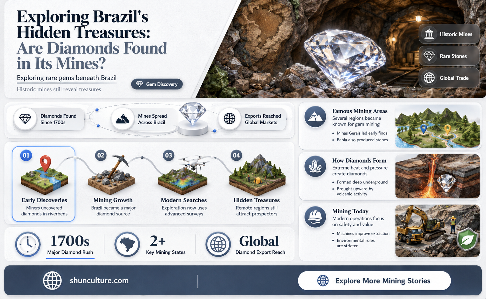 are diamonds found in brazil