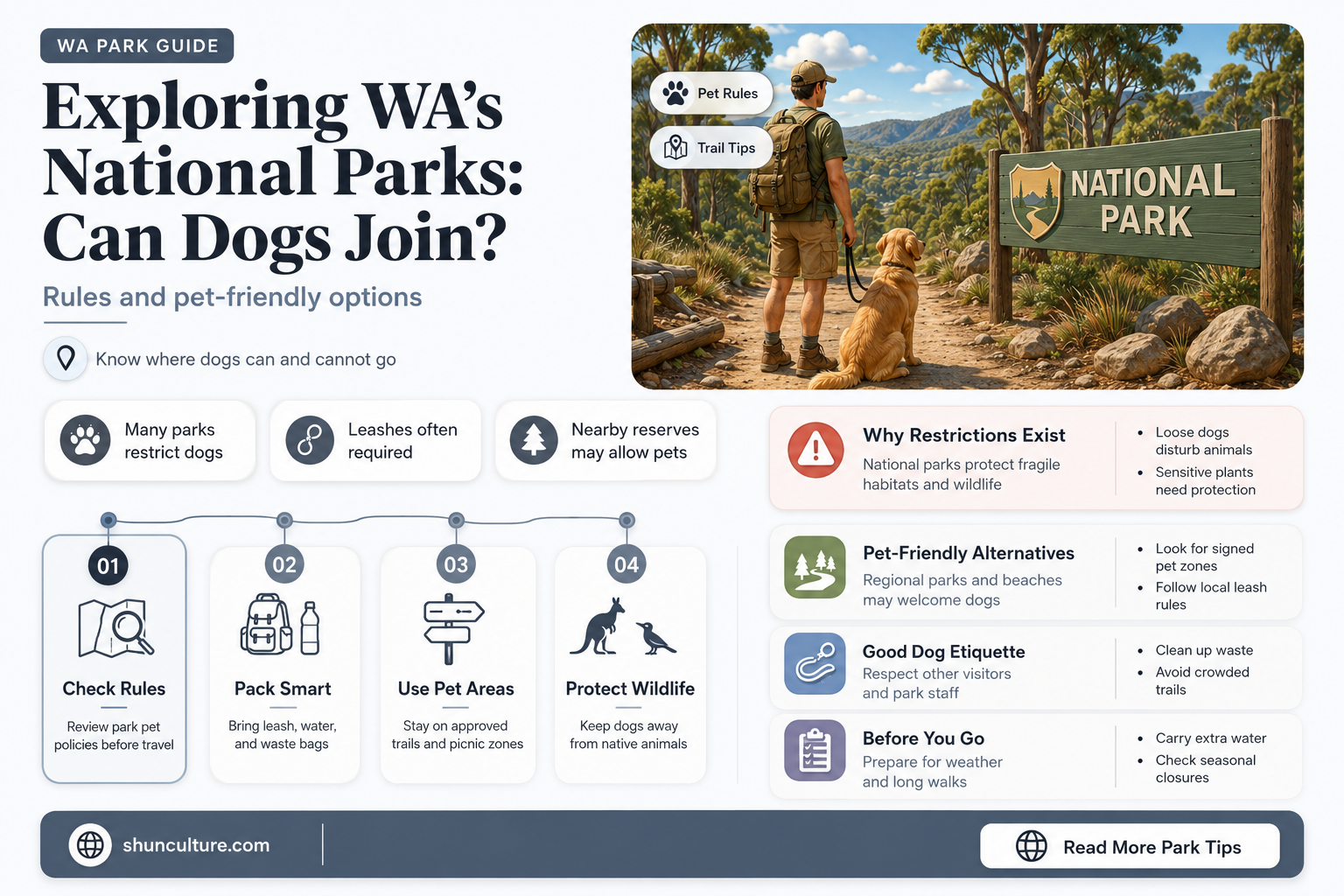 are dogs allowed in national parks in western australia