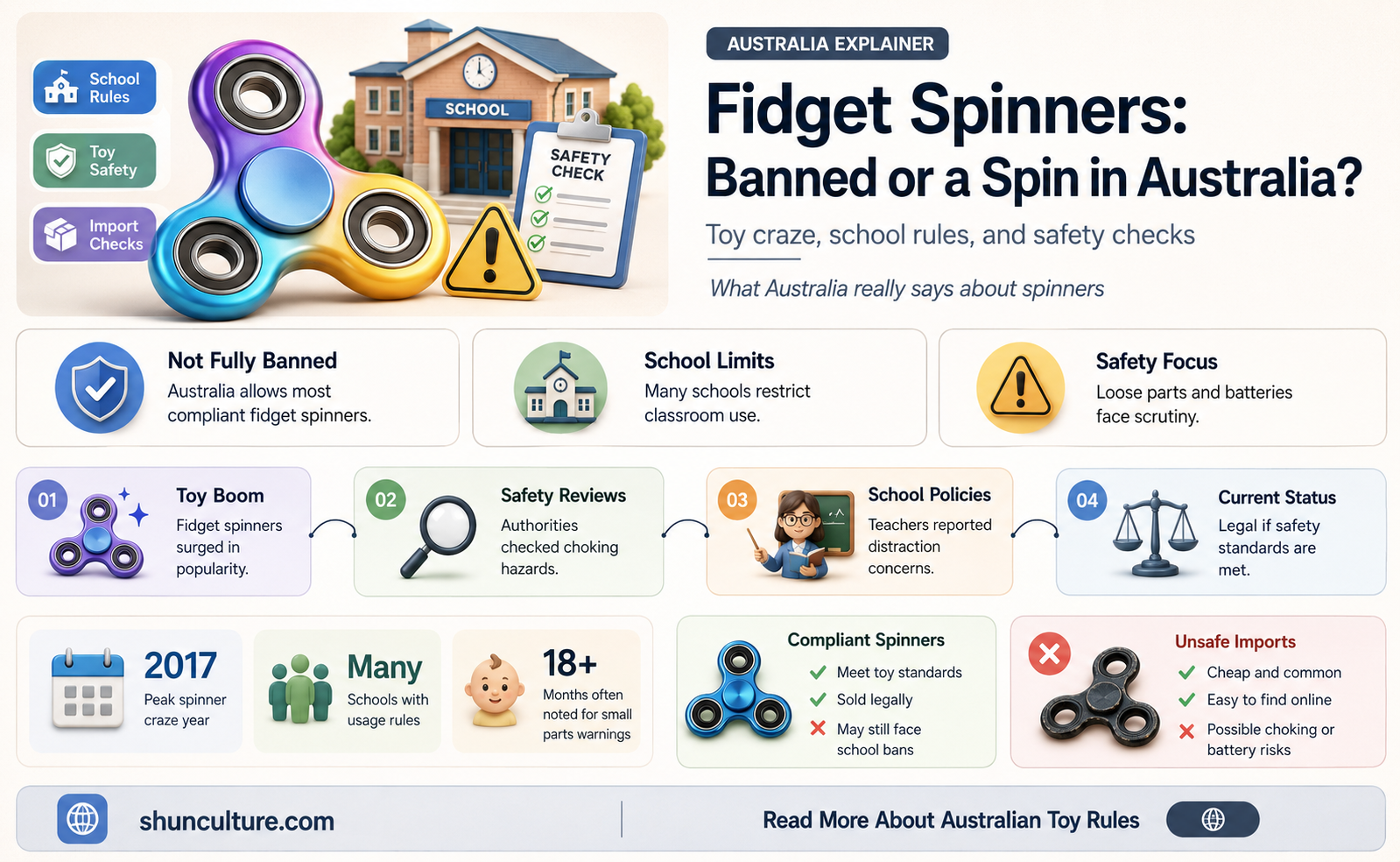 are fidget spinners banned in australia
