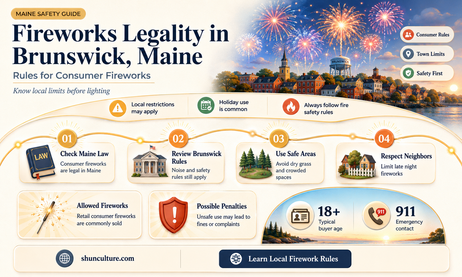 are fireworks legal in brunswick maine