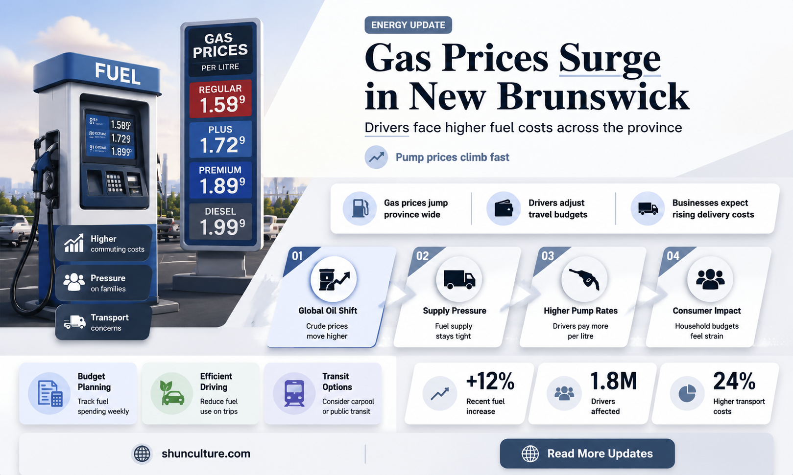 are gas prices going up in new brunswick