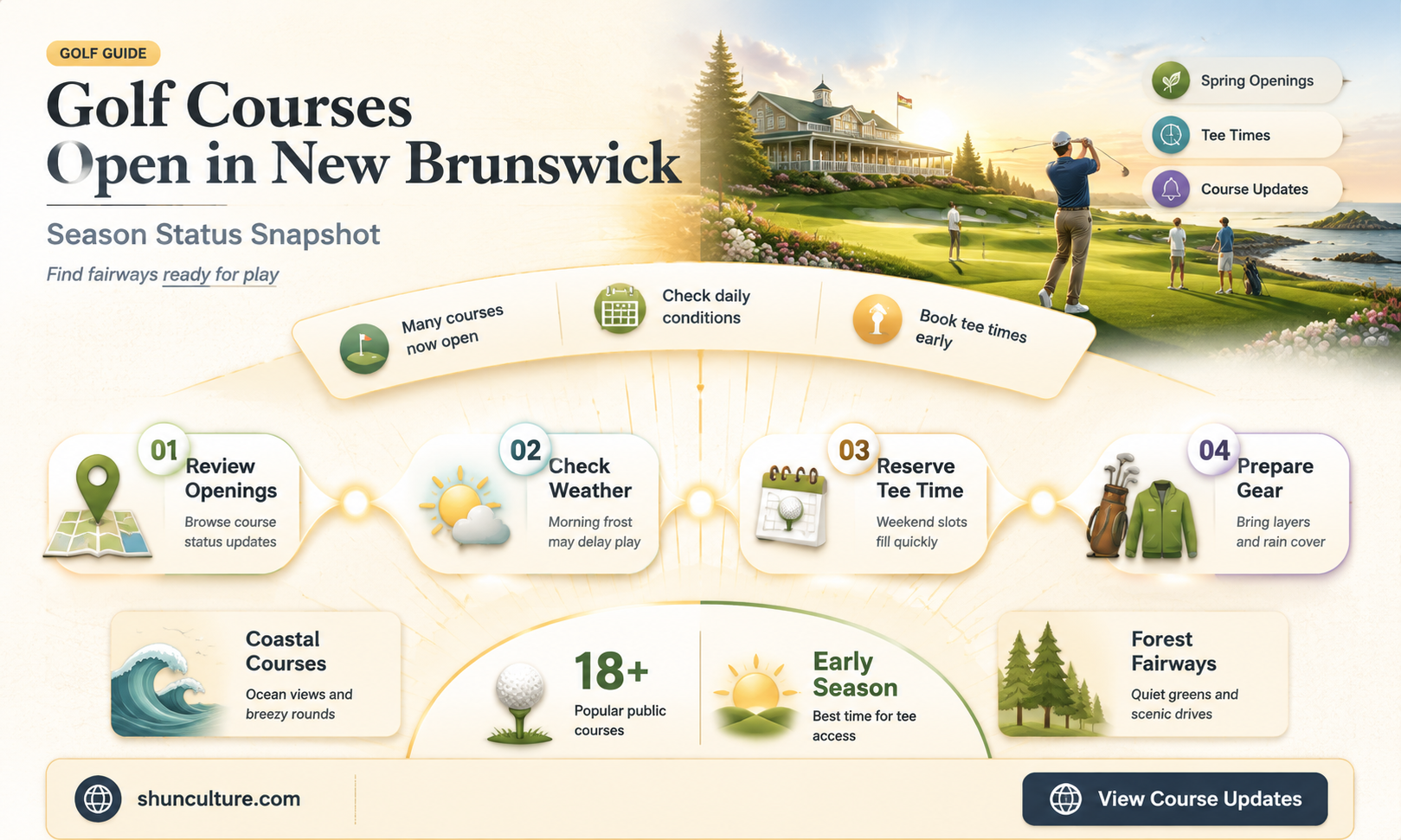 are golf courses open in new brunswick