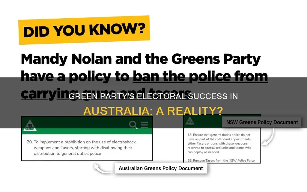 has the green party ever won an election australia