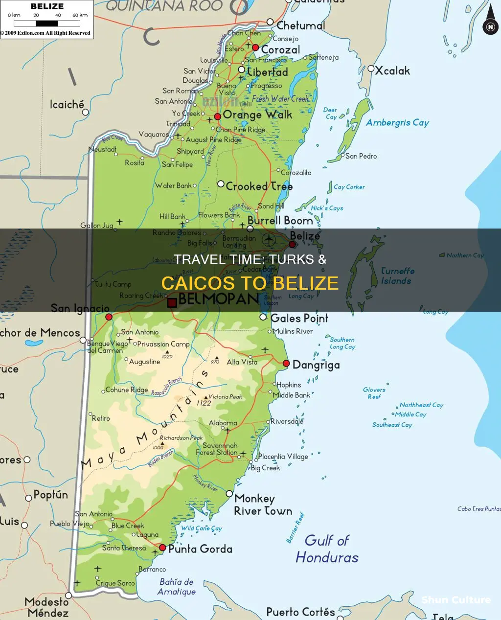 have far is turks & cacos from belize