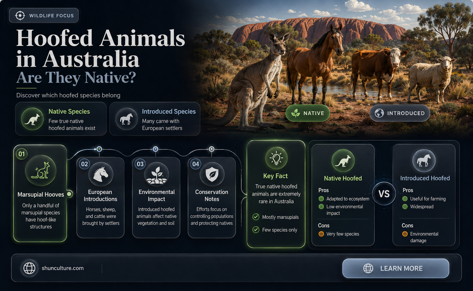 are hoofed animals native to australia