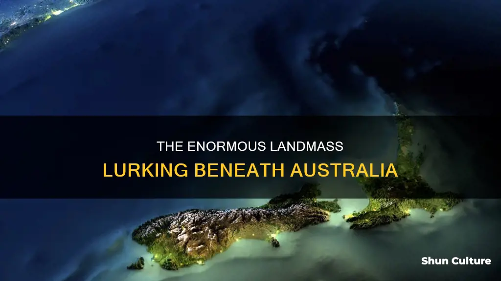 how big a continent sits below australia
