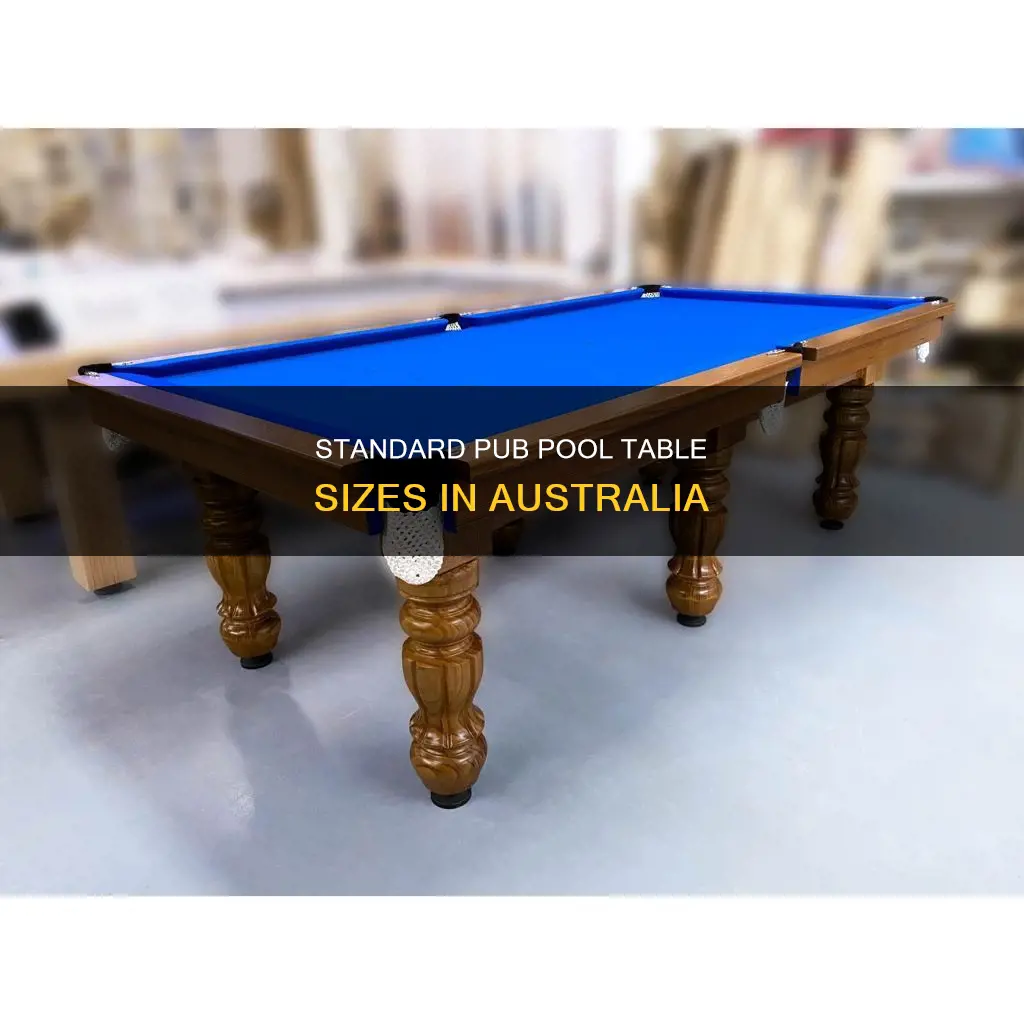 how big is a pub size pool table in australia