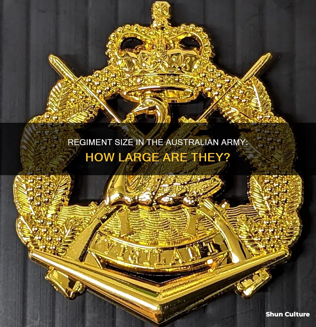 how big is a regiment in the australian army