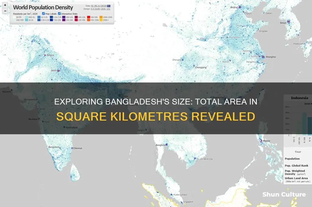 how big is bangladesh in square kilometres