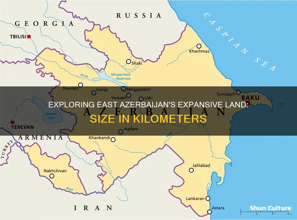 how big is east azerbaijan in kilometers