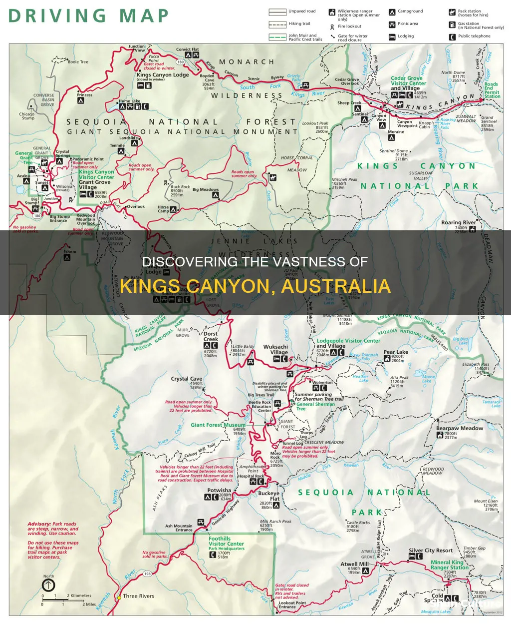 how big is kings canyon australia