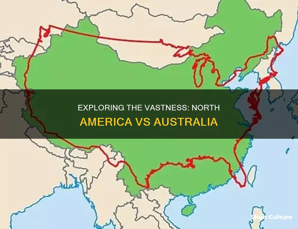 how big is north america compared to australia