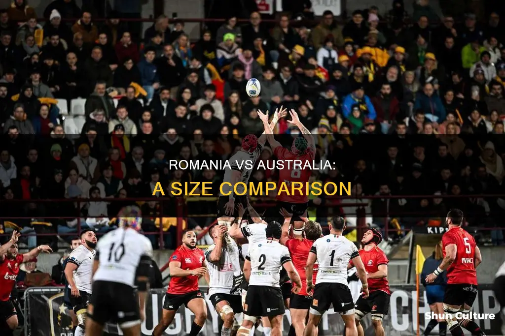 how big is romania compared to australia