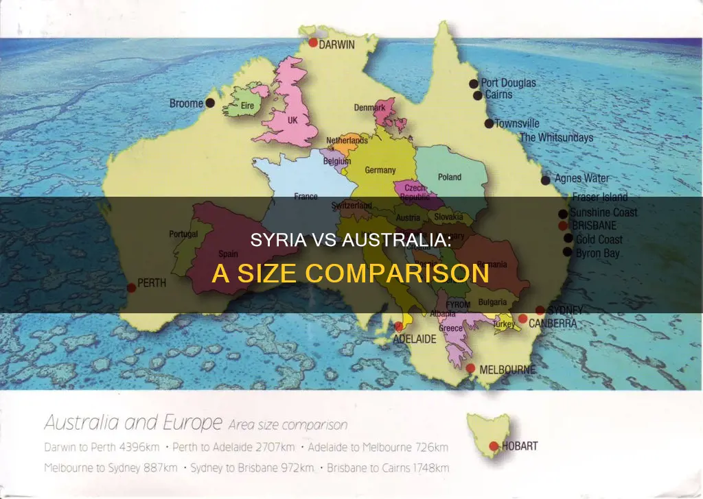 how big is syria compared to australia