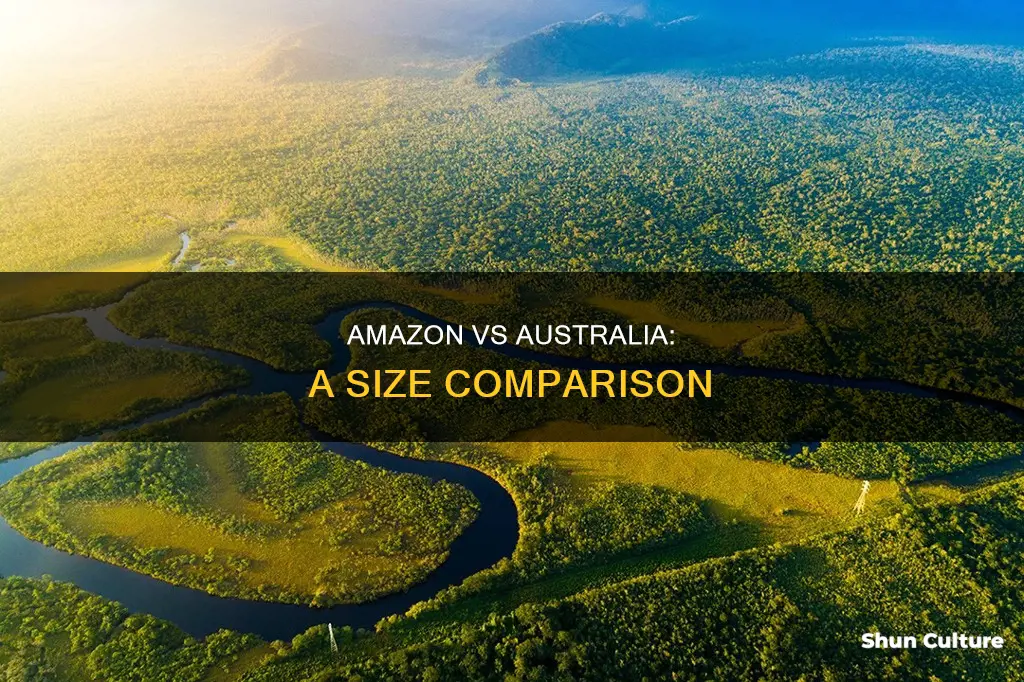 how big is the amazon rainforest compared to australia