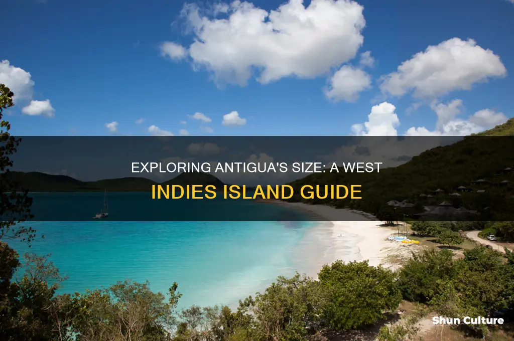 how big is the island antigua west indies