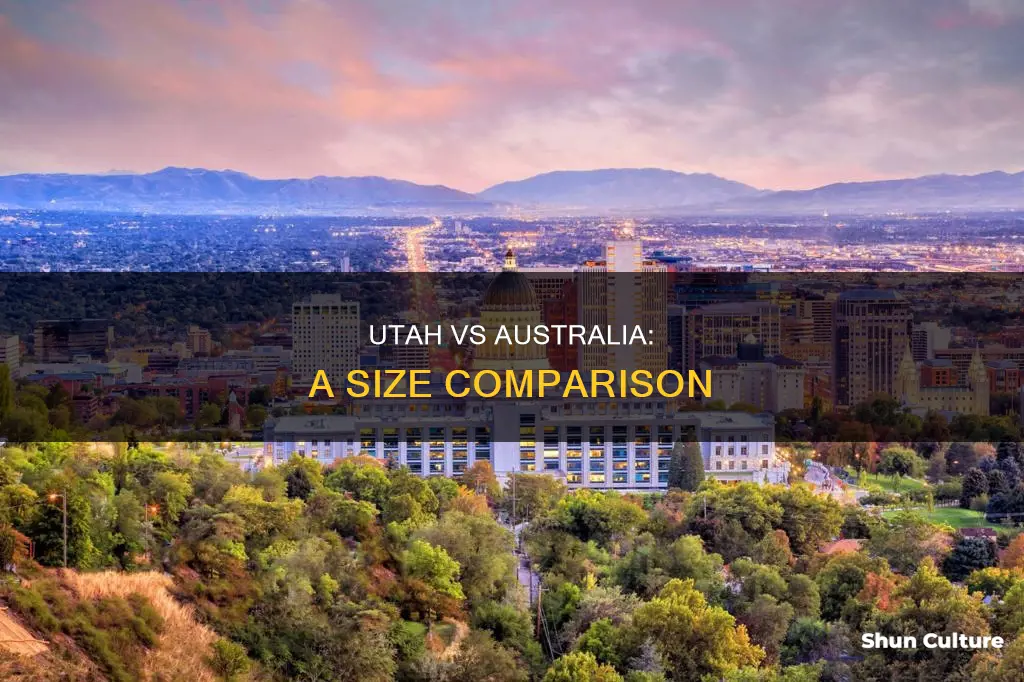 how big is utah compared to australia