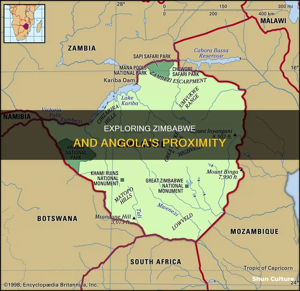 how close is zimbabwe to angola