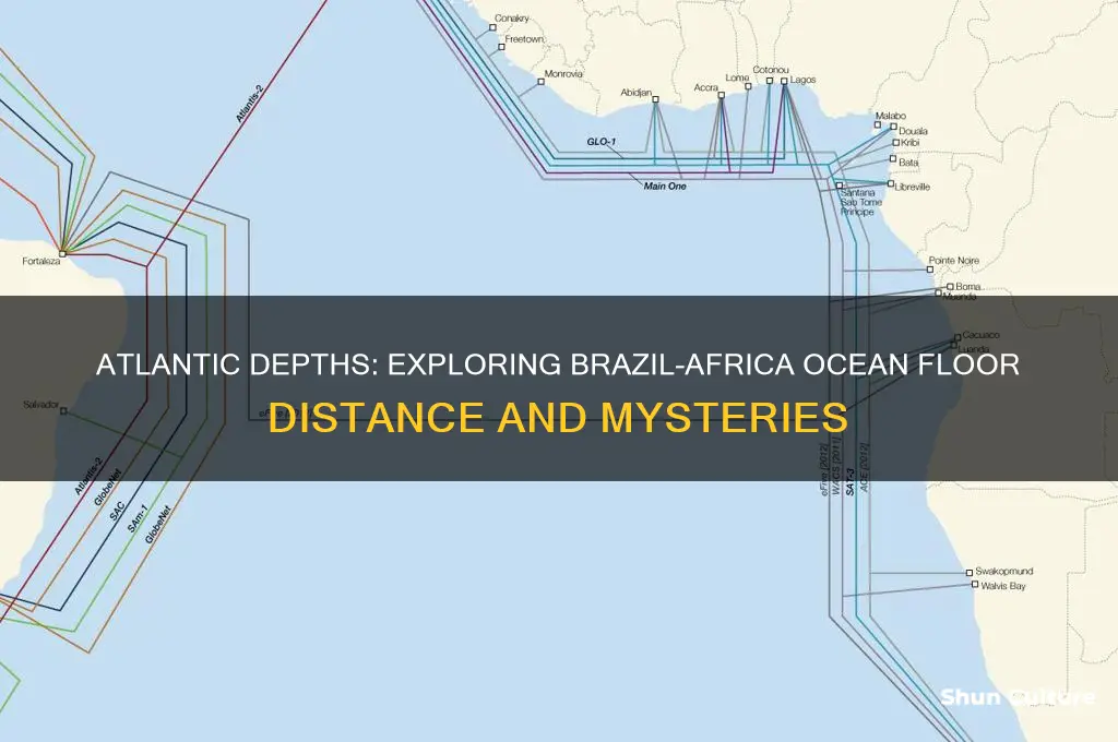 how deep is the atlantic between brazil and africa