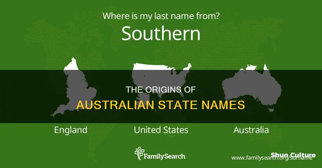 how did australian states got their names