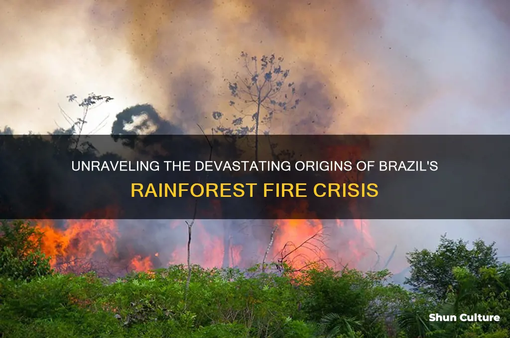 how did the brazil rainforest fire start