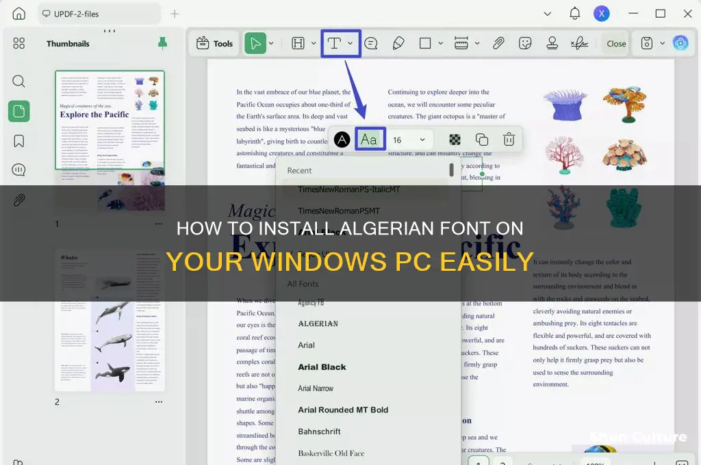 how do I add algerian font to my windows computer