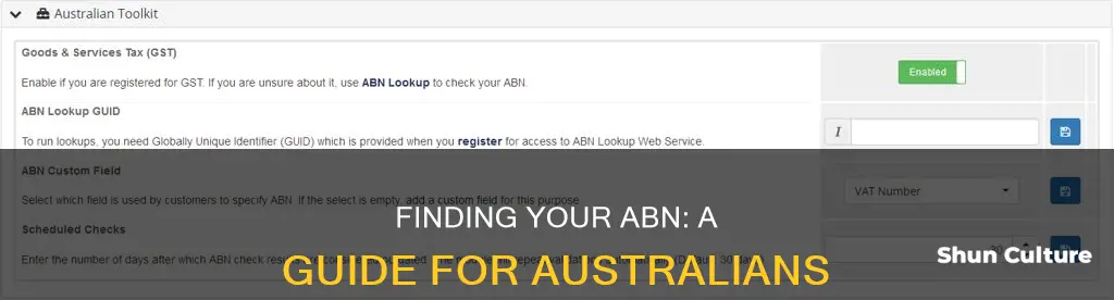 how do I find my abn number australia