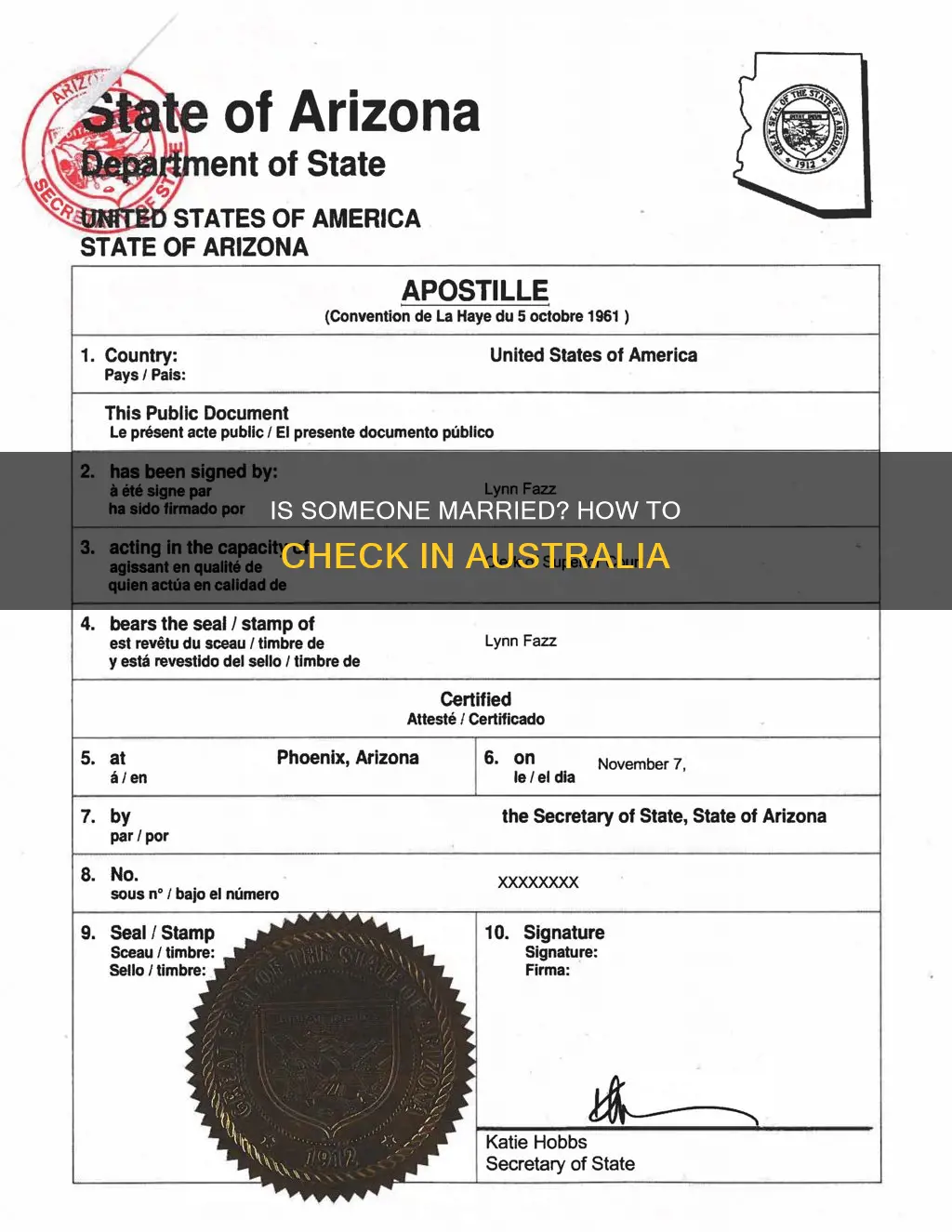 how do I find out if someone is married australia