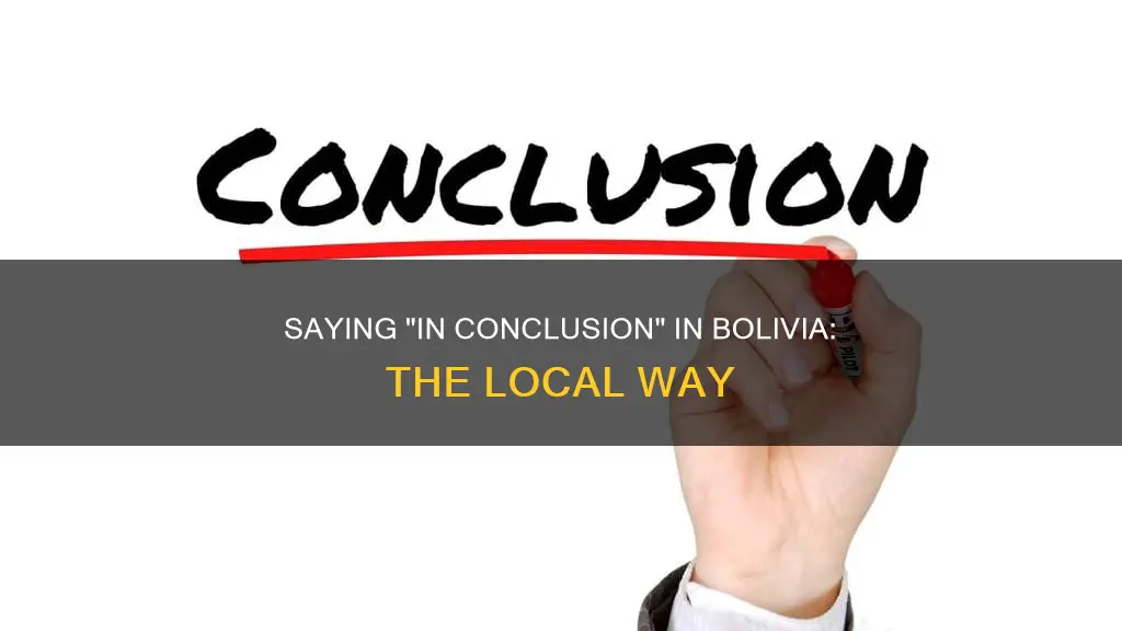 how do you say in conclusion in bolivia