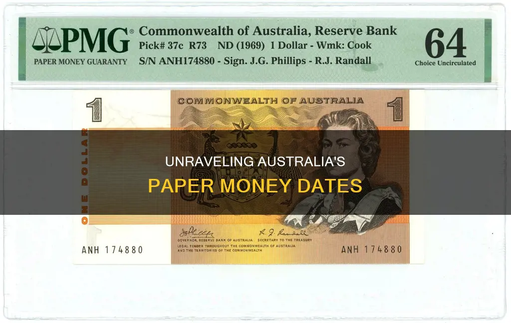 how do you tell the date of australian paper money