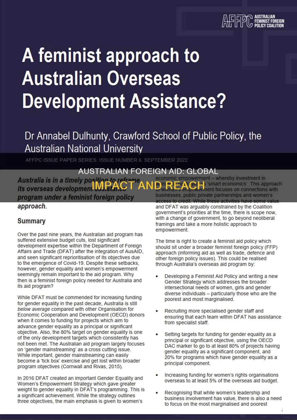 how does australia aid other countries