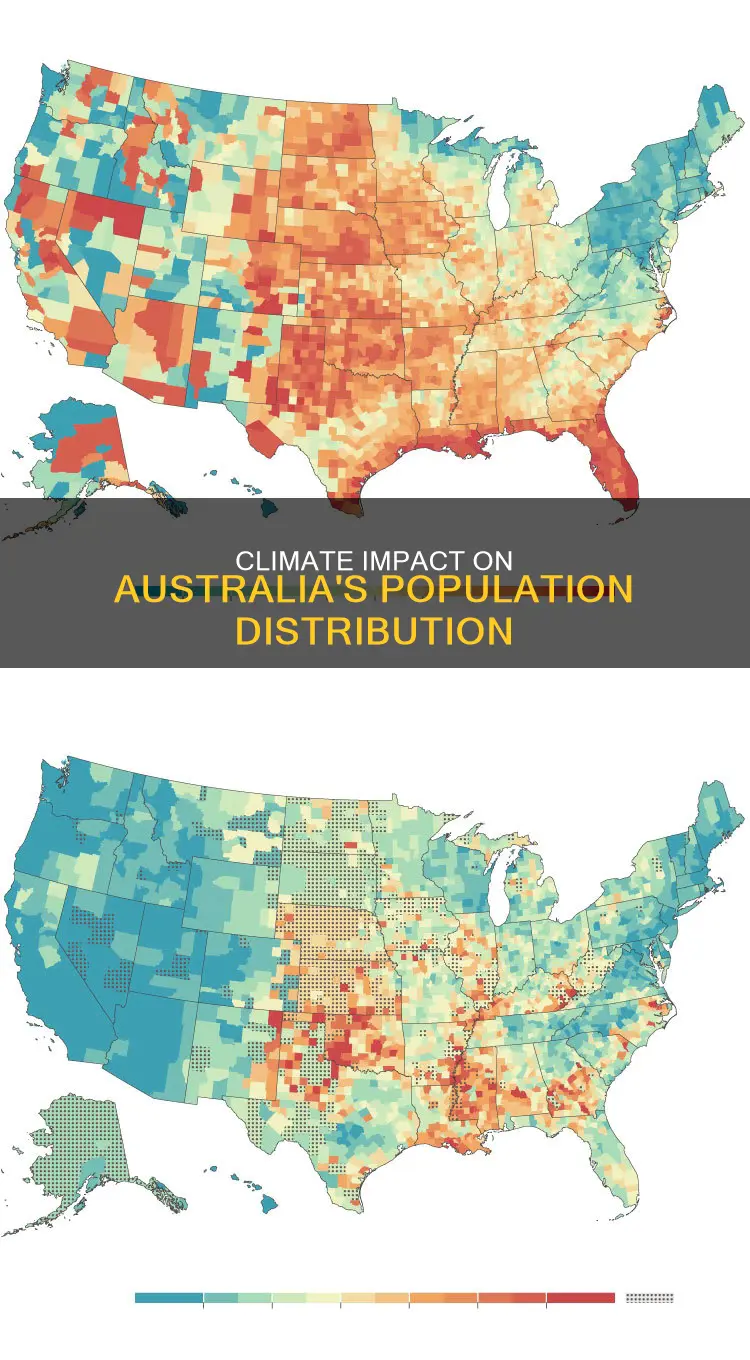 how does climate affect population distribution in australia