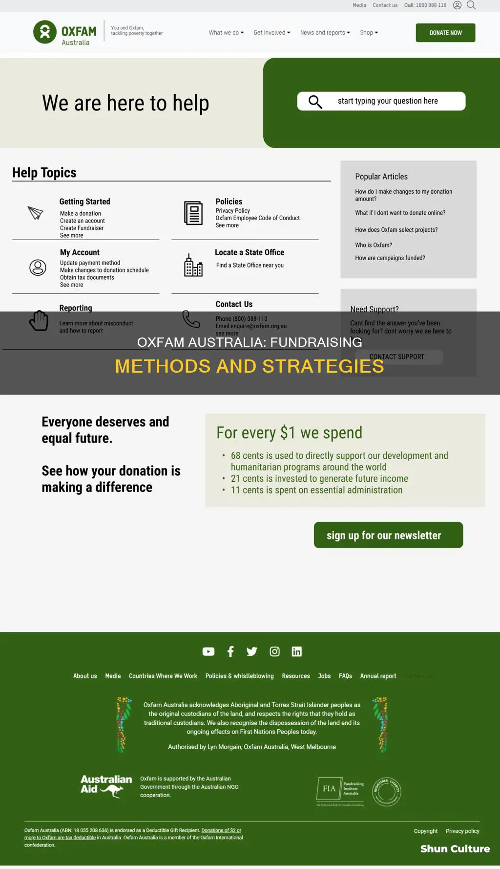 how does oxfam australia raise money
