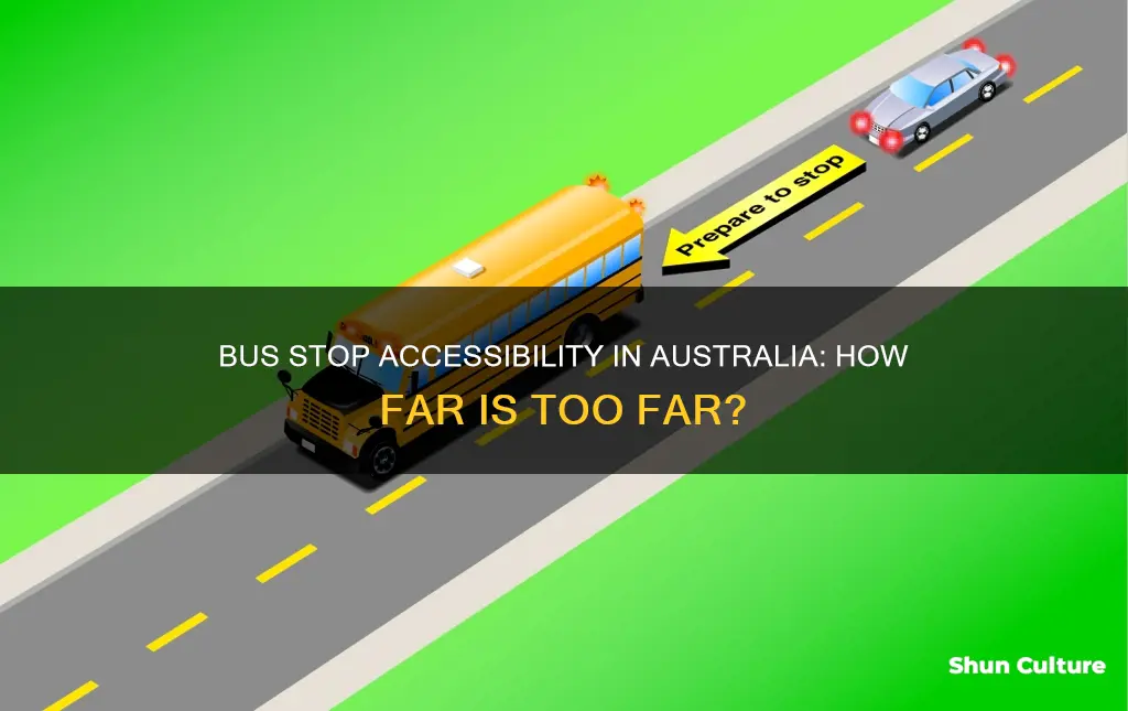 how far apart are bus stops australia